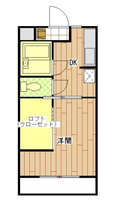 グローリアルS(1DK/1階)の間取り写真