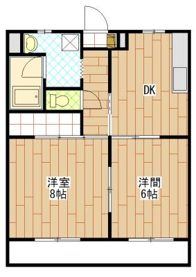 マンションハーヴェストII(2DK/4階)の間取り写真