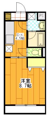 FIUME STUDIO(1DK/2階)の間取り写真