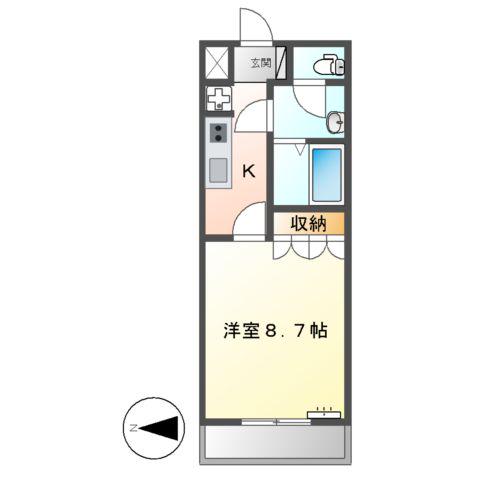 スカイリーフ(1K/2階)の間取り写真