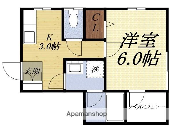 半田ビレッジ11(1K/2階)の間取り写真