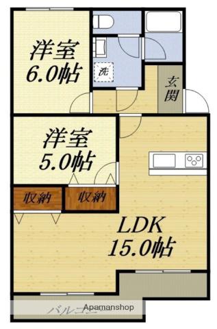 マンションストークⅤ(2LDK/3階)の間取り写真