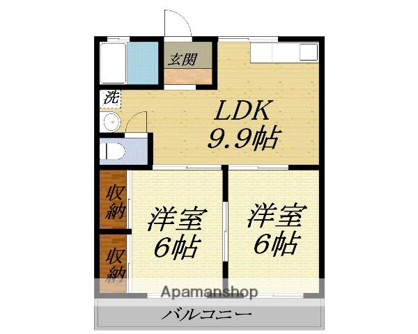 メゾンしいの木(2LDK/2階)の間取り写真