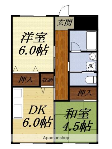 シニアステージツカダ(2DK/1階)の間取り写真