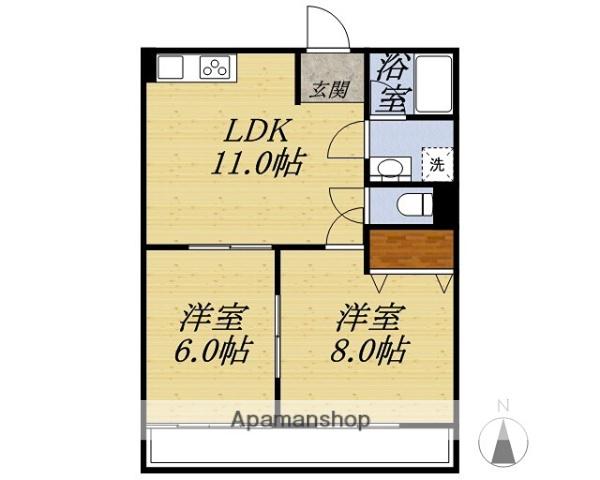 ドーソン(2LDK/2階)の間取り写真