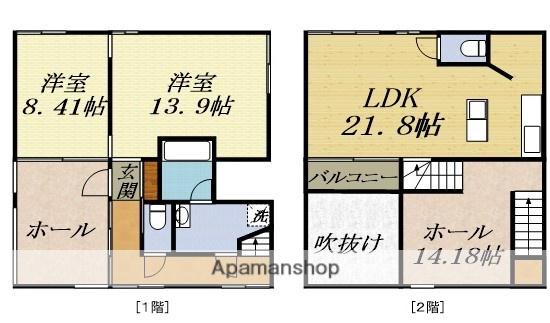 東海道本線 浜松駅 バス乗車時間：35分 下石田南バス停で下車 徒歩5分 2階建 築8年(3LDK)の間取り写真