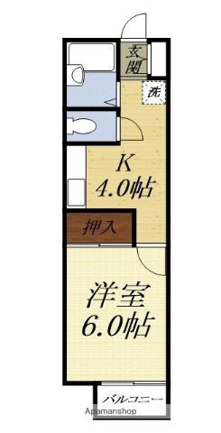 ニューシティ今之浦(1K/2階)の間取り写真