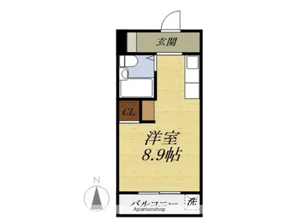 磐田グレイス第1マンション(ワンルーム/4階)の間取り写真