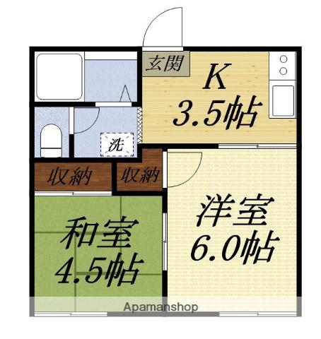 フォーブルわかば(2K/1階)の間取り写真