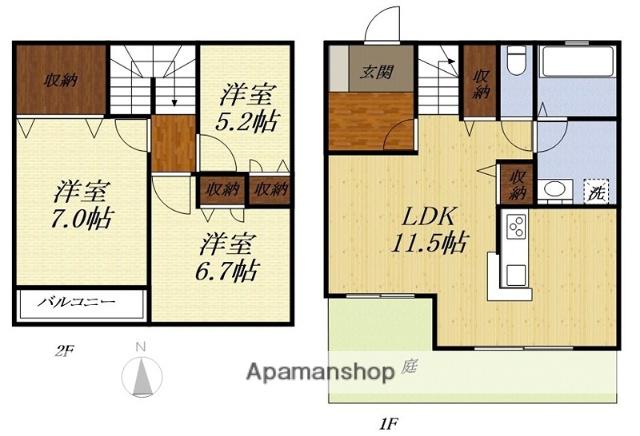 ディアドールB(3LDK)の間取り写真