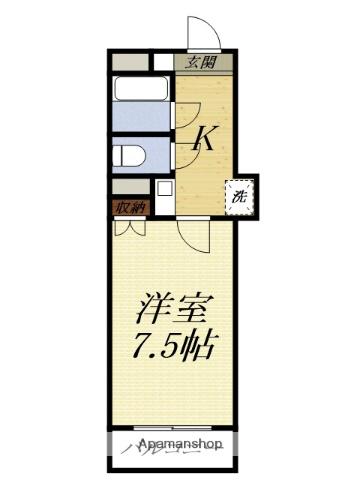 ロイヤルマンション磐田(1K/2階)の間取り写真