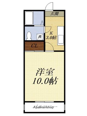 サンテユール(1K/1階)の間取り写真