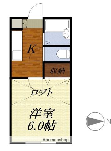 コーポヒカリ(1K/2階)の間取り写真