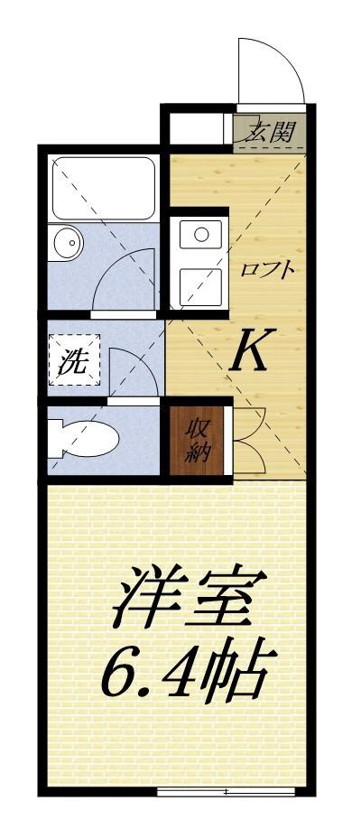 中泉ロジュマン(1K/2階)の間取り写真