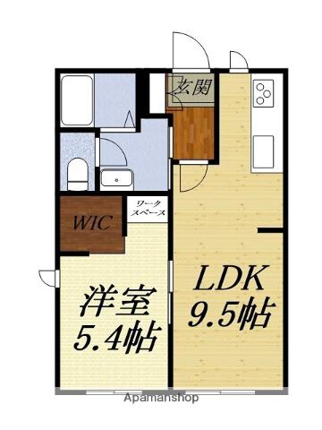 クローバーC(1LDK/1階)の間取り写真