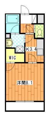 SELENO II(1K/1階)の間取り写真