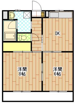 エステートミューズII(2DK/3階)の間取り写真