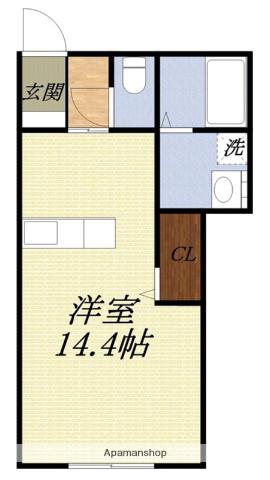 カルミアII(ワンルーム/2階)の間取り写真
