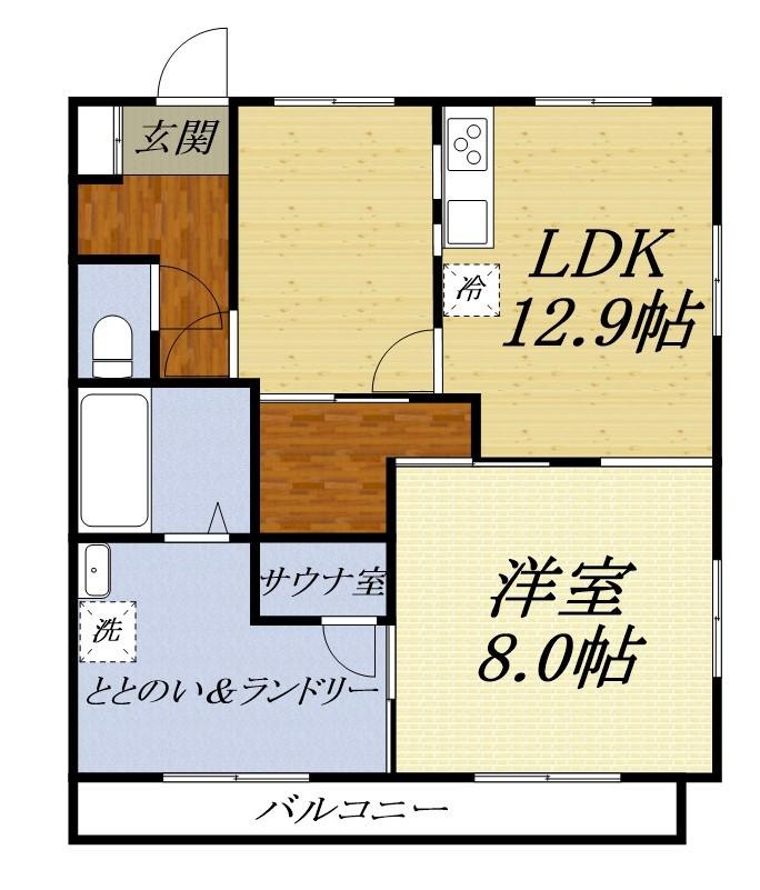 アーデン宮脇A(1LDK/2階)の間取り写真