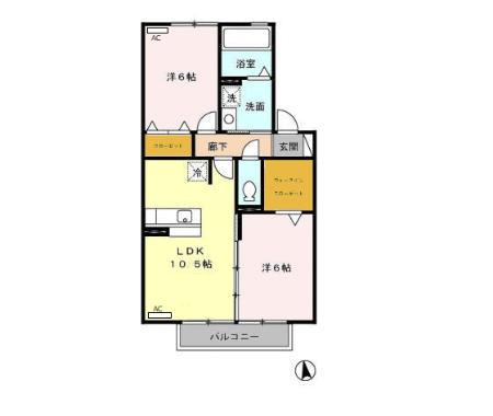 LES MUSESII(2LDK/2階)の間取り写真