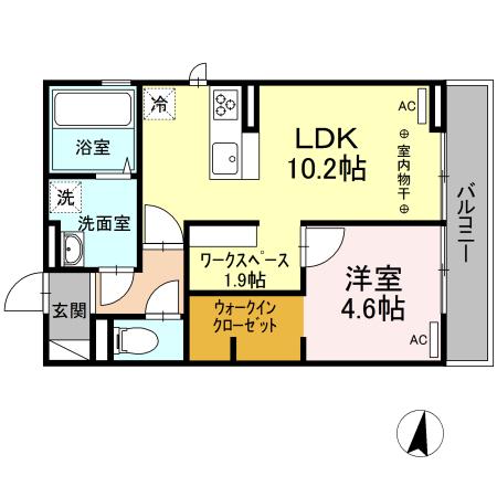 メゾン・ド・ソレイユ(1LDK/3階)の間取り写真