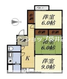 フレールニッセイ(2LDK/2階)の間取り写真