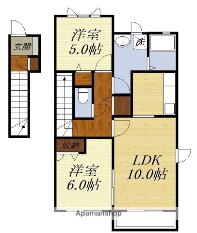 リ・プリマヴェーラI(2LDK/2階)の間取り写真