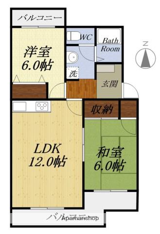 WINDY宮の前II(2LDK/3階)の間取り写真