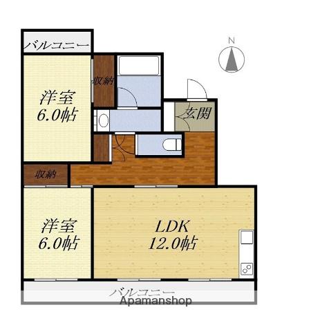 グランドハイツ II(2LDK/2階)の間取り写真