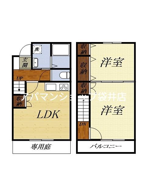 フロンティア磐田(2LDK)の間取り写真