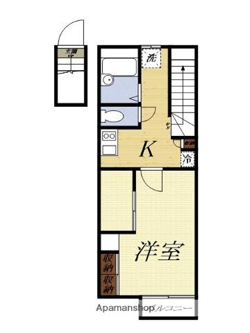 アリエッタ延久III(1K/2階)の間取り写真