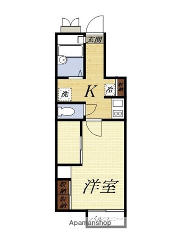 アリエッタ延久IV(1K/1階)の間取り写真