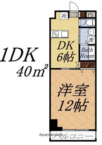 MP X番館(1DK/2階)の間取り写真