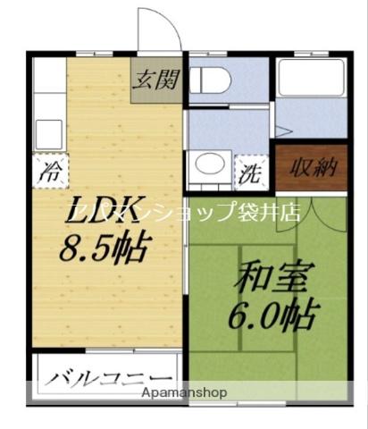 MP-III番館(1LDK/1階)の間取り写真