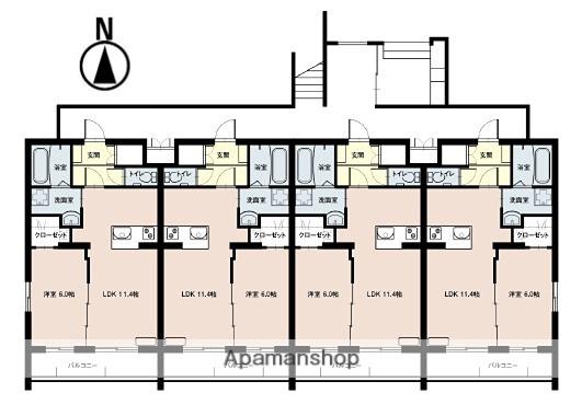 クレール奏KOMATSU(1LDK/2階)の間取り写真