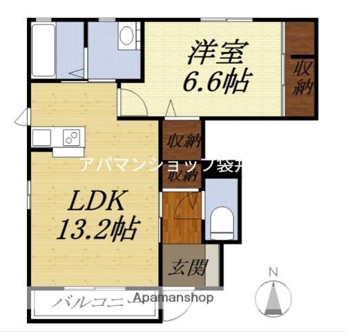 ポドカーパスA(1LDK/1階)の間取り写真