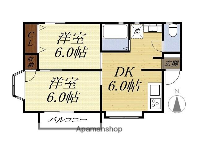 アネシスI(2DK/1階)の間取り写真
