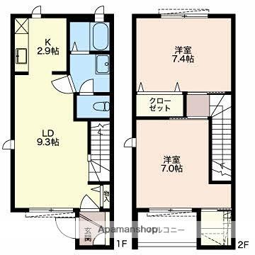 MASTTOWN愛野IB(2LDK/1階)の間取り写真