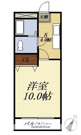 アミスターII(1K/2階)の間取り写真