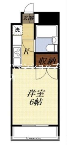 レジデンス掛川(1K/6階)の間取り写真