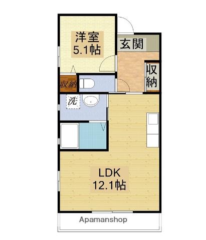 ハーヴェスト染地台II(1LDK/1階)の間取り写真