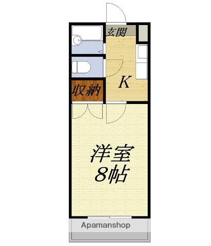 マンションヴィクトリーII(1K/2階)の間取り写真