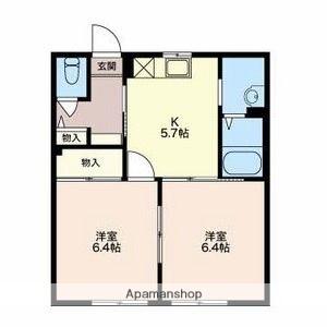 メゾン美果(2K/1階)の間取り写真