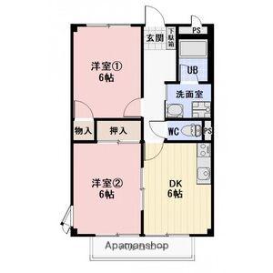 サープラスとまり木(2DK/2階)の間取り写真