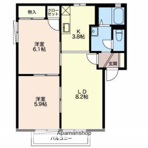 ハイムTSK(2LDK/1階)の間取り写真