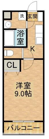 ルースヤハタ(1K/3階)の間取り写真