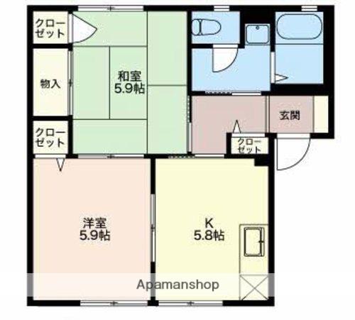 ジョワイユ(2K/1階)の間取り写真