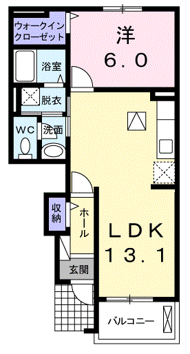 モデルノ パラッツオ(1LDK/1階)の間取り写真