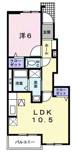プラニシエ(1LDK/1階)の間取り写真