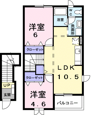 ルミノース(2LDK/2階)の間取り写真